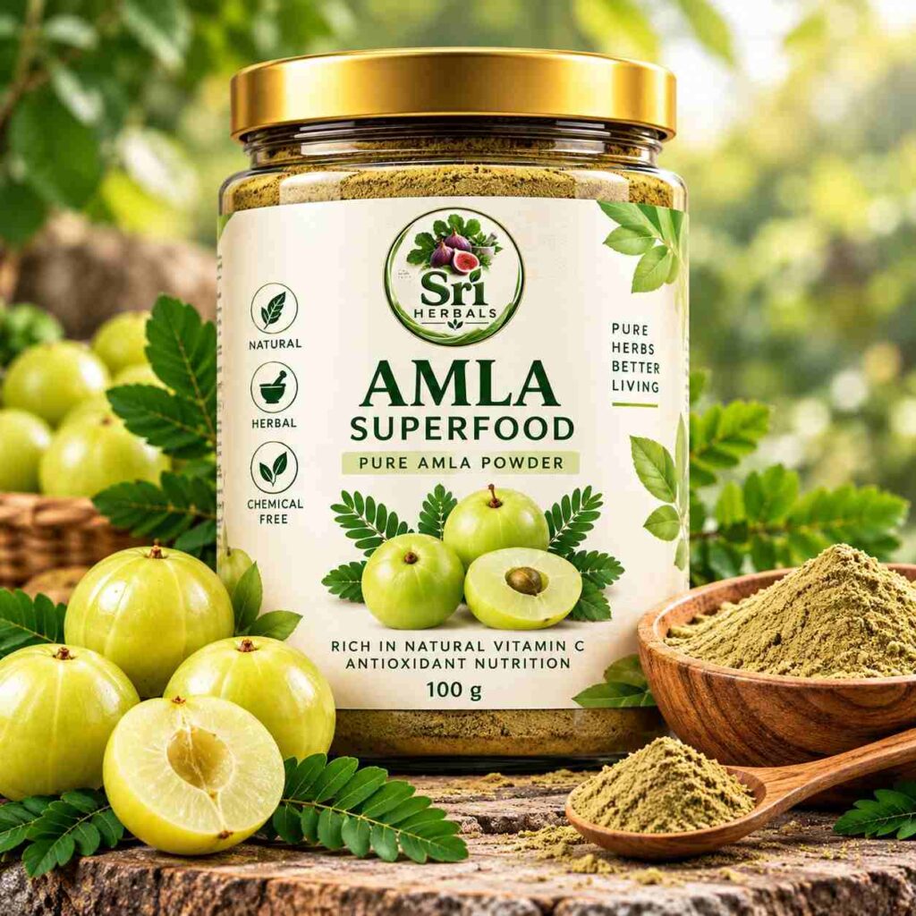 Sri Herbals Amla Superfood – Pure Amla Powder 100 G