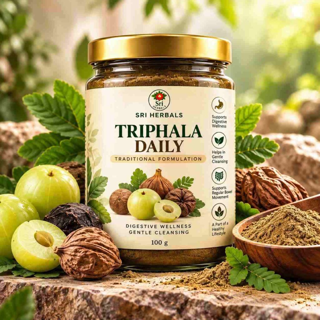 Sri Herbals Triphala Daily – Traditional Herbal Formulation | 100 g