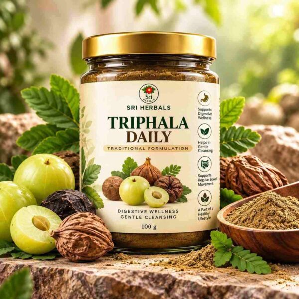 Sri Herbals Triphala Daily – Traditional Herbal Formulation | 100 g